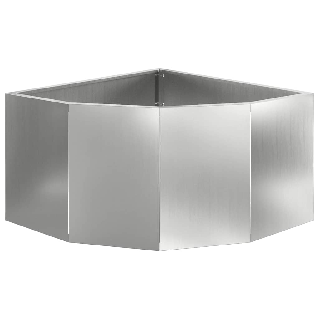 Macetero De Esquina Plateado 60 X 60 X 35 Cm Acero Galvanizado_4