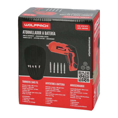 Atornillador 4 V. Con Led, Funda Y 5 Destorpuntas, Bateria Recargable Usb_2