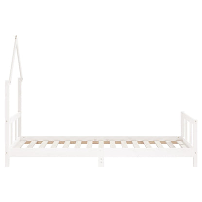 Vidaxl Estructura De Cama Para Niños Madera De Pino Blanco 90x190 Cm_4