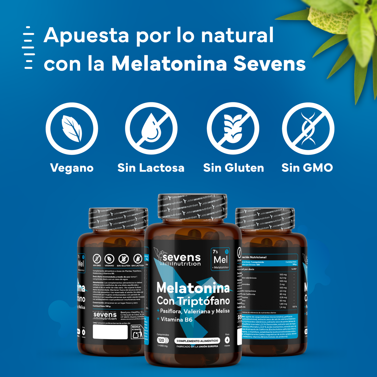 Melatonina Con Triptófano Sevens Nutrition. Mejora El Sueño._3