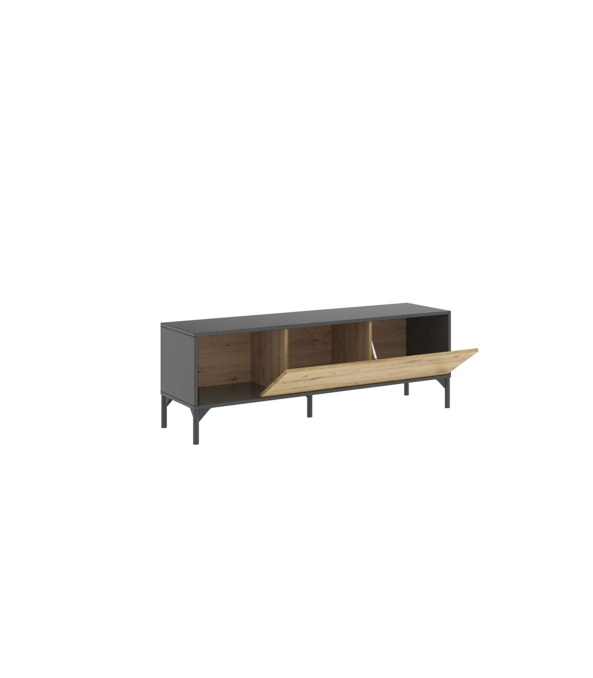 Mueble De Televisión Duna En Nordic Grafito 44,4 Cm(alto)132,6cm(ancho)38,9 Cm(largo)_5