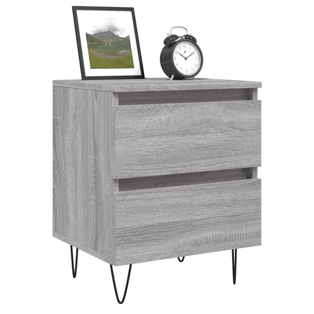 Mesita De Noche Madera De Ingeniería Gris Sonoma 40x35x50 Cm_1