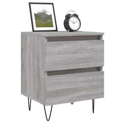 Mesita De Noche Madera De Ingeniería Gris Sonoma 40x35x50 Cm_1