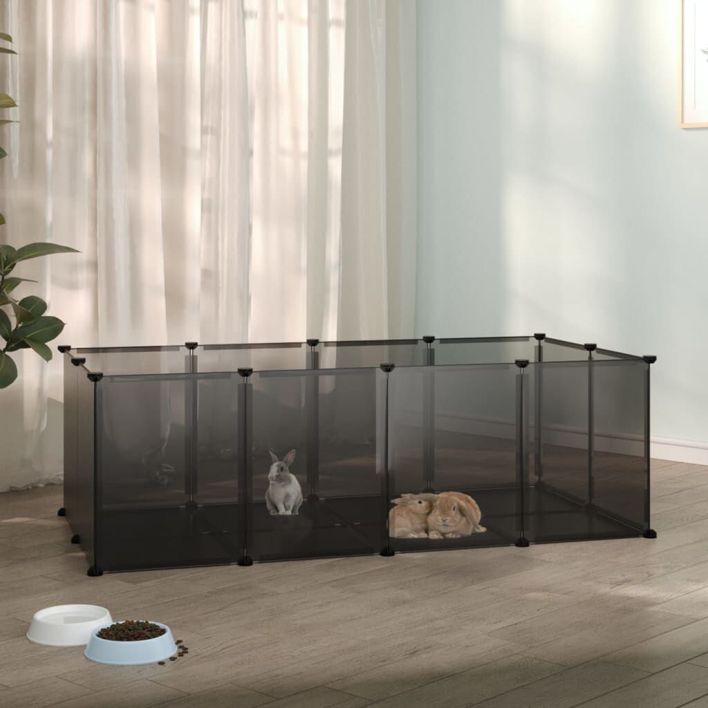 Vidaxl Jaula Para Animales Pequeños Negro Pp Y Acero 144x74x46,5 Cm_1