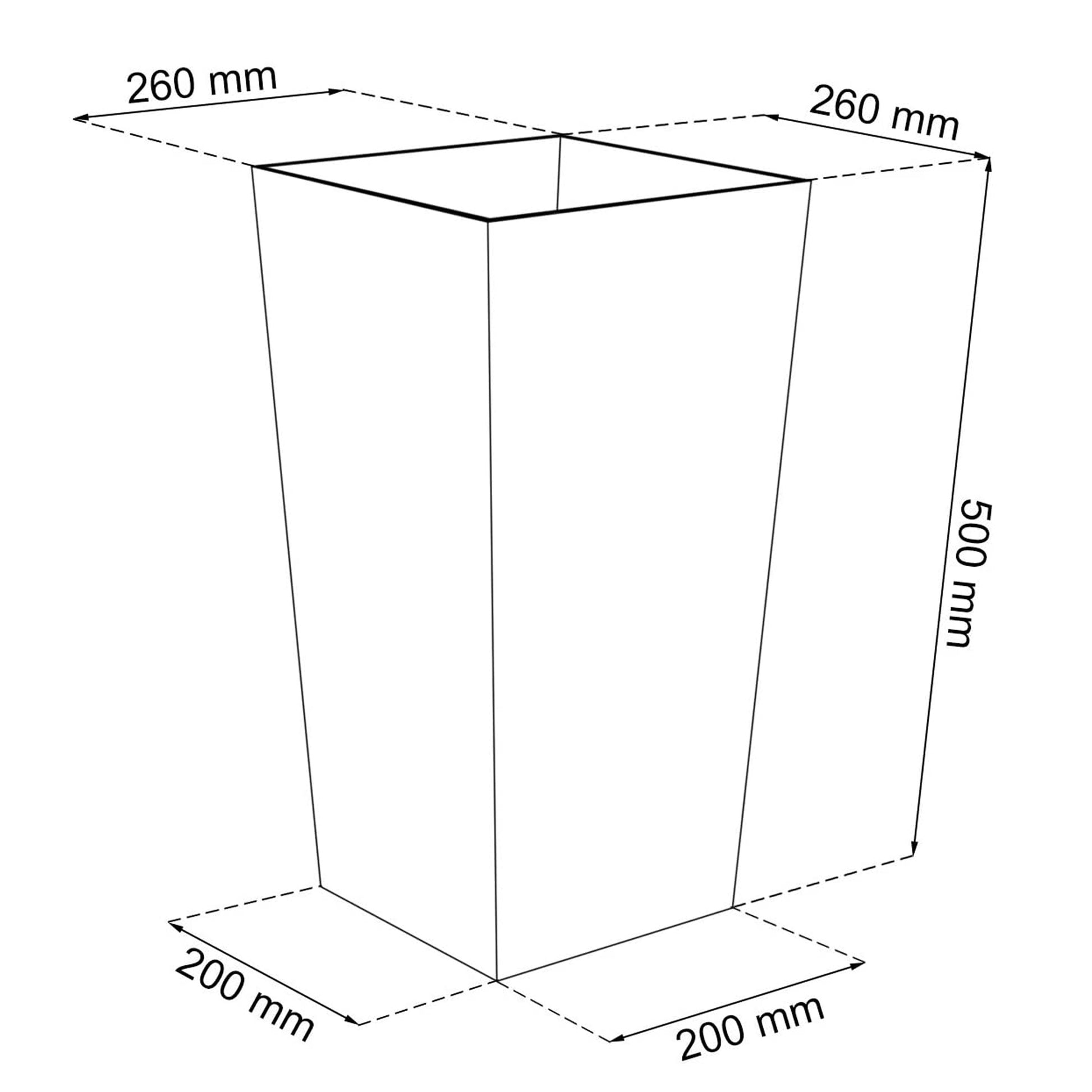 Macetero Zanvic Urbi 26,6 Litros De Plástico Fower Pot Con Interior Liner 27 X 27 X 50 Cm Antracita_2
