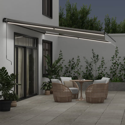 Toldo Retráctil Manual Luz Led Antracita Y Blanco 500x350 Cm_2