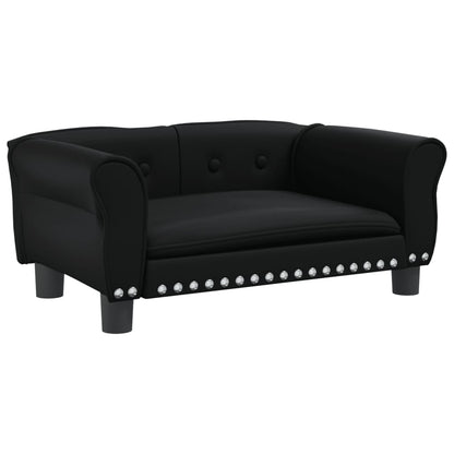 Cama Para Perros De Cuero Sintético Negra 70x45x30 Cm / Vetonek_5