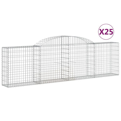 Cestas De Gaviones 25 Uds Forma De Arco Hierro 300x30x80/100 Cm_0
