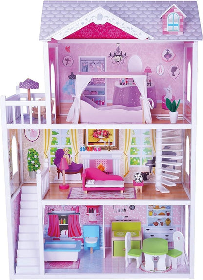Casita De Muñecas De Madera Aria Con Accesorios_1