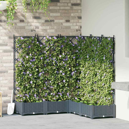 Vidaxl Maceta De Jardín Con Enrejado 5 Pcs Gris Claro_1