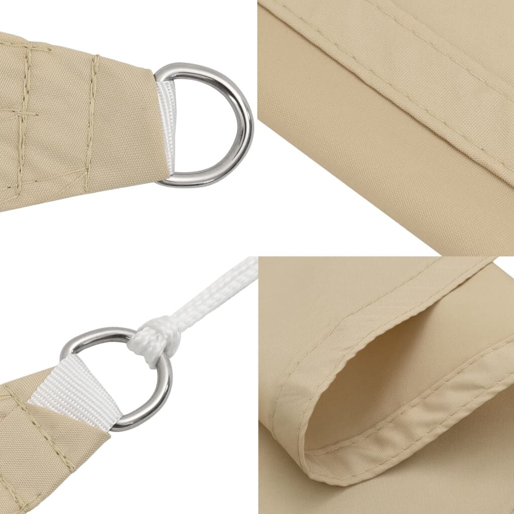 Vidaxl Toldo De Vela Triangular Tela Oxford Beige 3x4x4 M_4