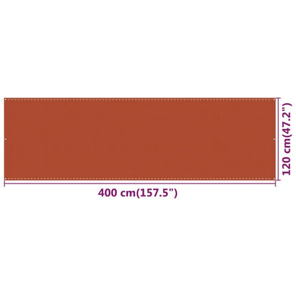 Vidaxl Toldo Para Balcón Hdpe Naranja 120x400 Cm_4