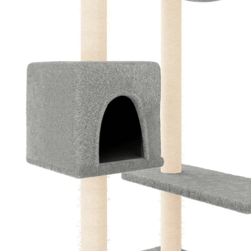 Vidaxl Rascador Para Gatos Con Postes Gris Claro 82 Cm_5