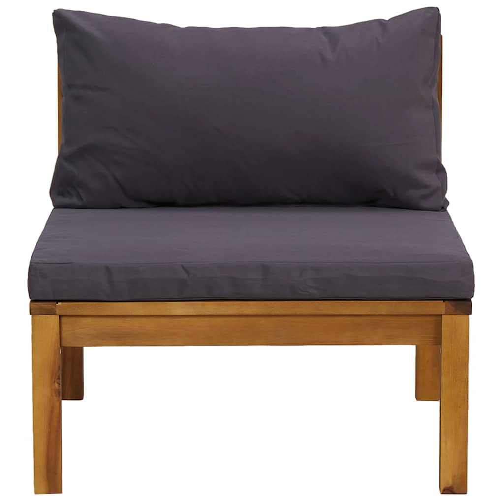 Vidaxl Muebles De Jardín 3 Pzas Con Cojines Madera Acacia Gris Oscuro_3