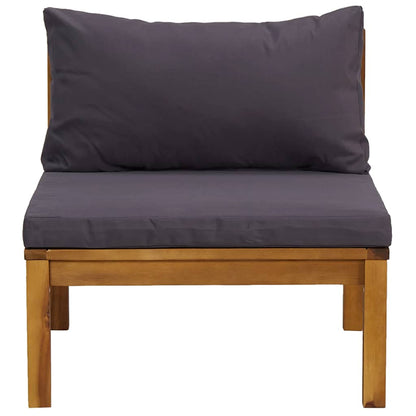 Vidaxl Muebles De Jardín 3 Pzas Con Cojines Madera Acacia Gris Oscuro_3