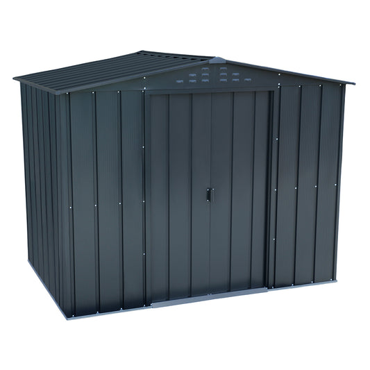 Caseta Jardín Top Titán 8×6 Metal Gris Antracita_0