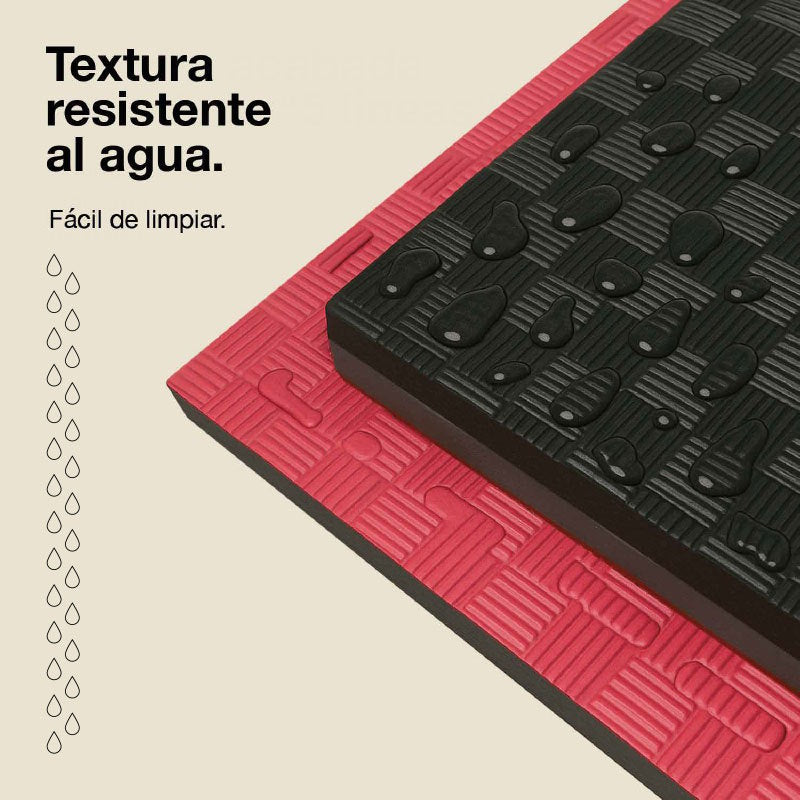 Jowy Tatami Puzzle 2,5cm 100x100cm, Pack 4 Unidades – Alta Densidad Negro/rojo_4