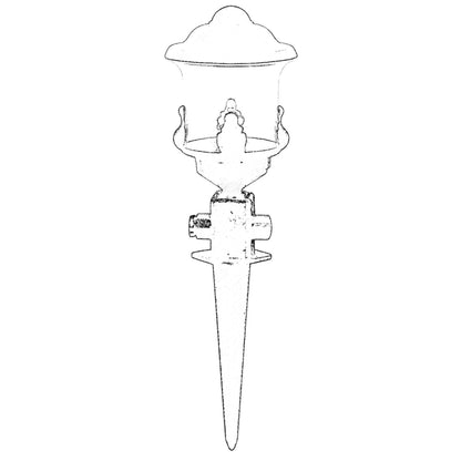 Aplique De Pared Tridente Para Exterior, Abs , Negro, 20x20x50, Casquillo E 27 Max 60 W_1