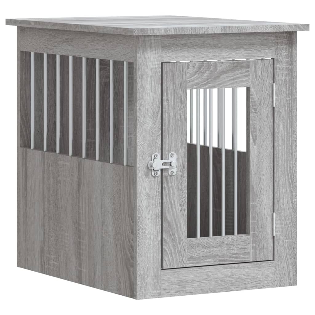Vidaxl Jaula Para Perros Madera De Ingeniería Gris Sonoma 45x62x59 Cm_0