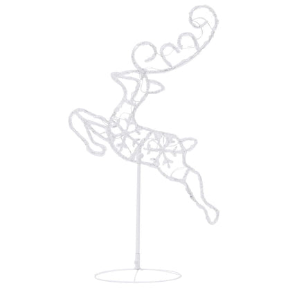 Vidaxl Renos Voladores Y Trineo Blanco Cálido 260x21x87 Cm_4