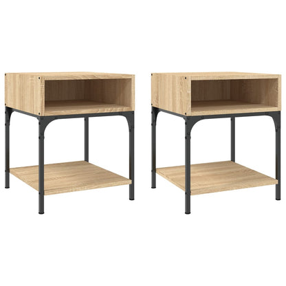 Mesitas Noche 2 Uds Madera Ingeniería Roble Sonoma 40x41x50 Cm_0
