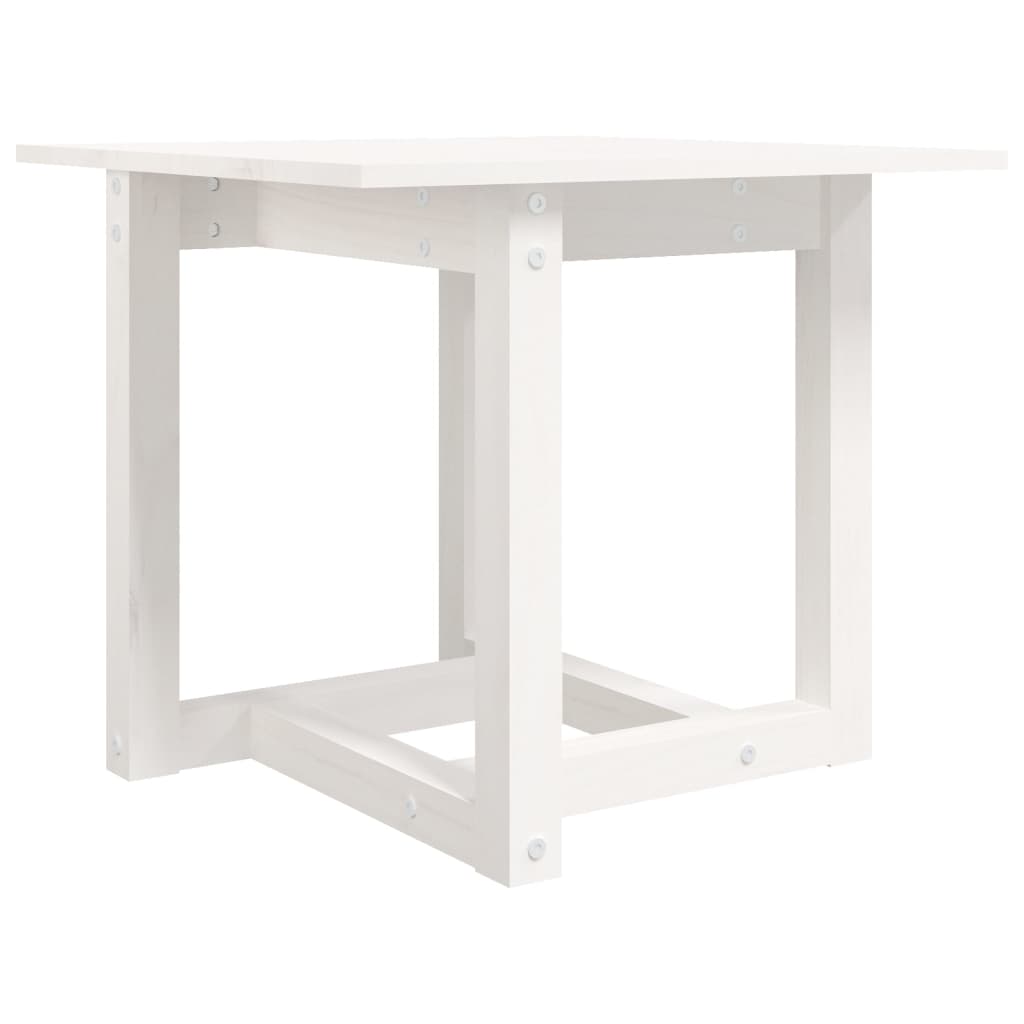 Mesa De Centro De Madera Maciza De Pino Blanca 50x50x45 Cm_0