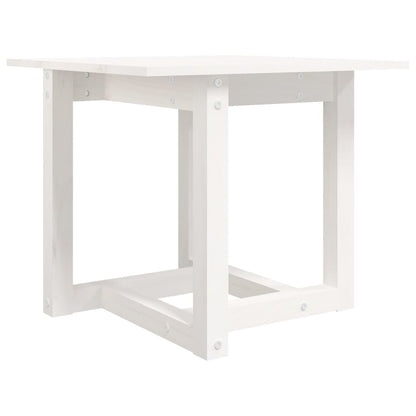 Mesa De Centro De Madera Maciza De Pino Blanca 50x50x45 Cm_0