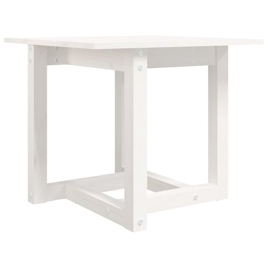 Mesa De Centro De Madera Maciza De Pino Blanca 50x50x45 Cm_0