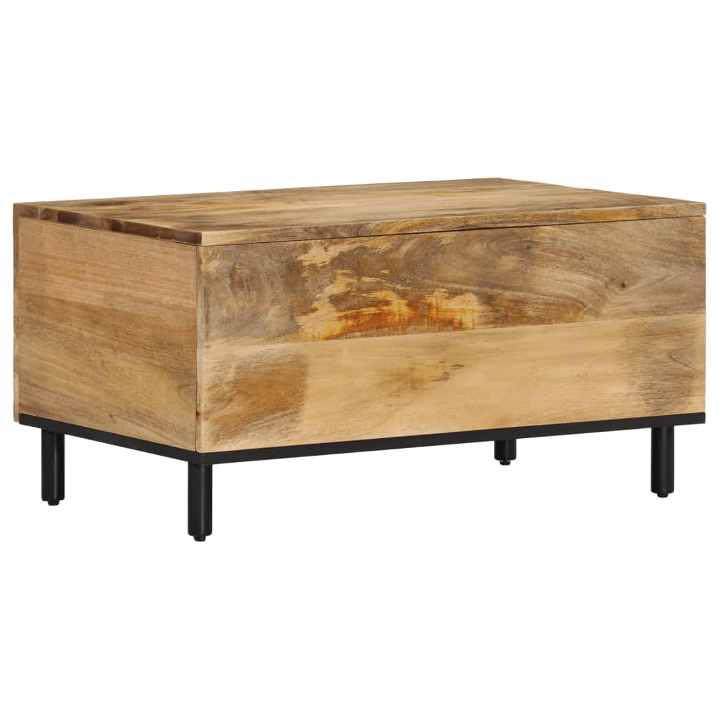 Mesa De Centro De Madera Maciza De Mango 80x50x40 Cm_3