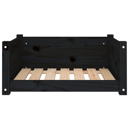 Vidaxl Cama Para Perros Madera Maciza De Pino Negro 65,5x50,5x28 Cm_4