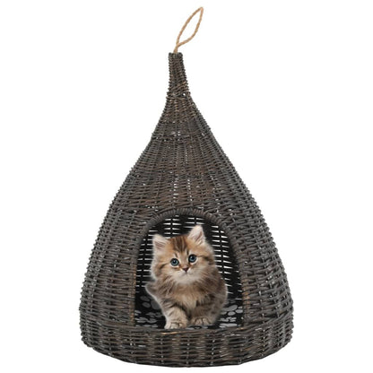 Vidaxl Casa Para Gatos Con Cojín Forma Tipi Sauce Natural Gris 40x60cm_1