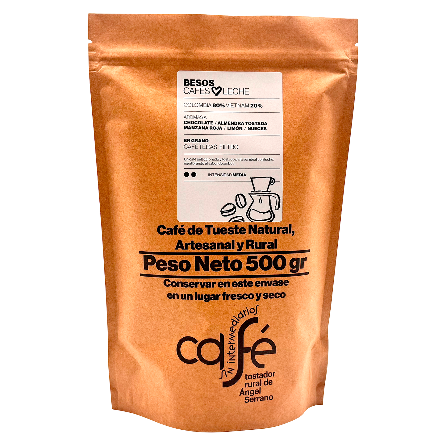 Cafe Sin Intermediarios Café Colombia Besos En Grano Para Filtro 500 G_0