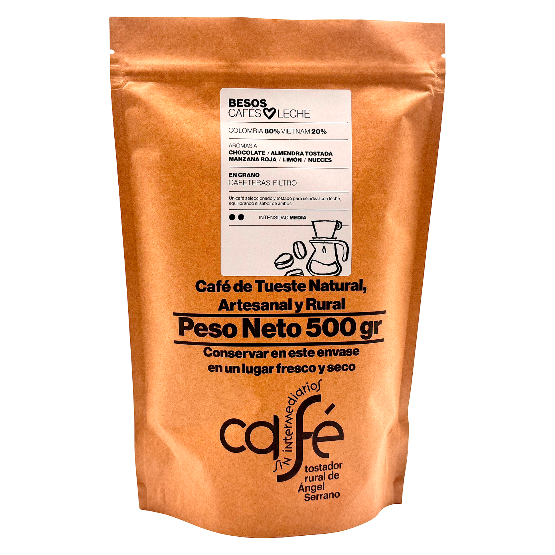 Cafe Sin Intermediarios Café Colombia Besos En Grano Para Filtro 500 G_0