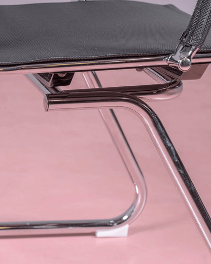 Silla Para Sala De Reuniones Con Respaldo Bajo En Malla De Fibra Transpirable - Alu_4