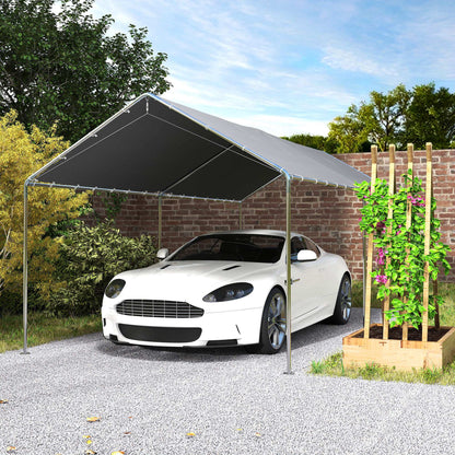 Outsunny Cochera Exterior 3x6m Con Toldo De Tela Pe Y Marco De Acero Galvanizado_4