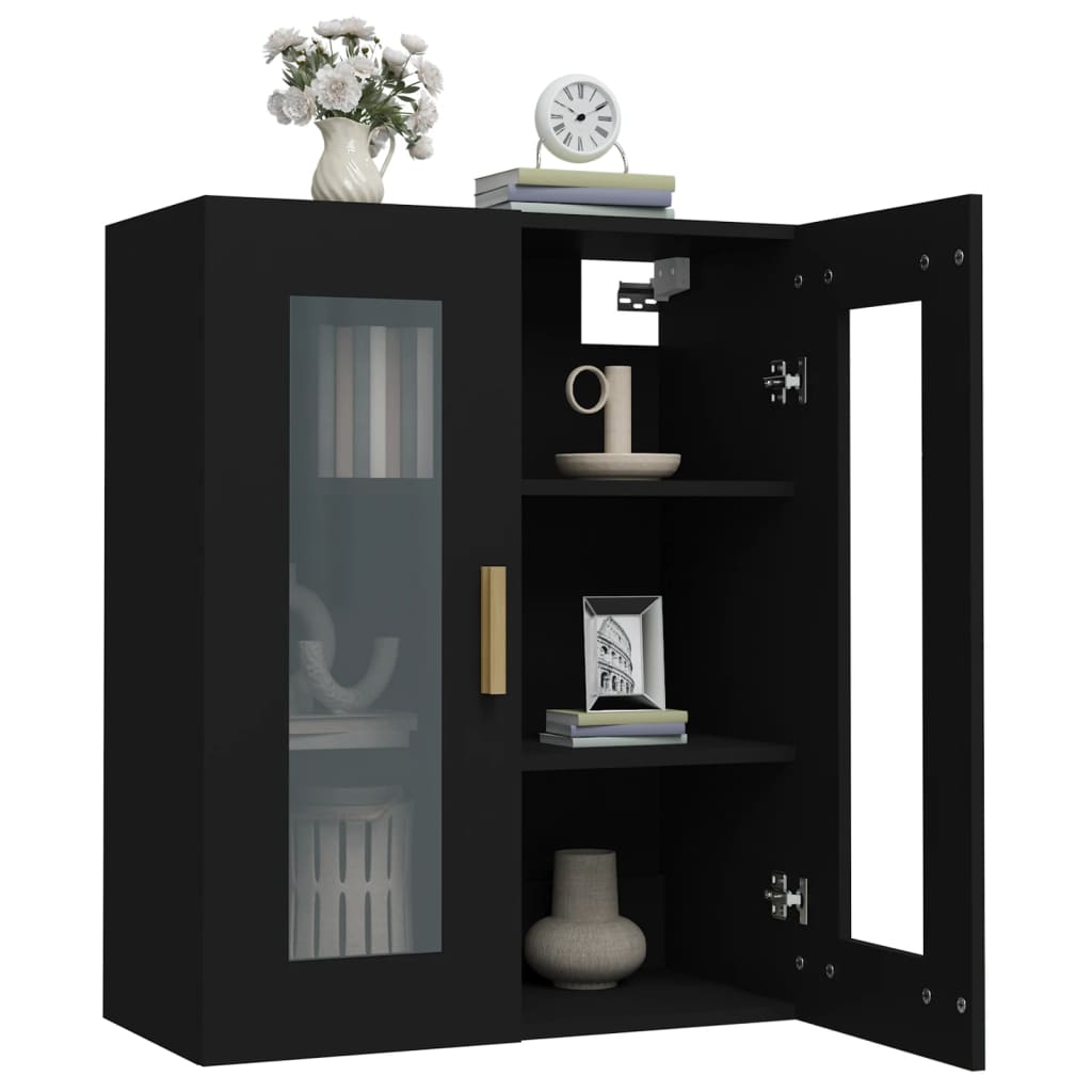 Armario De Pared Colgante Negro 69,5x34x90 Cm / Vetonek_2