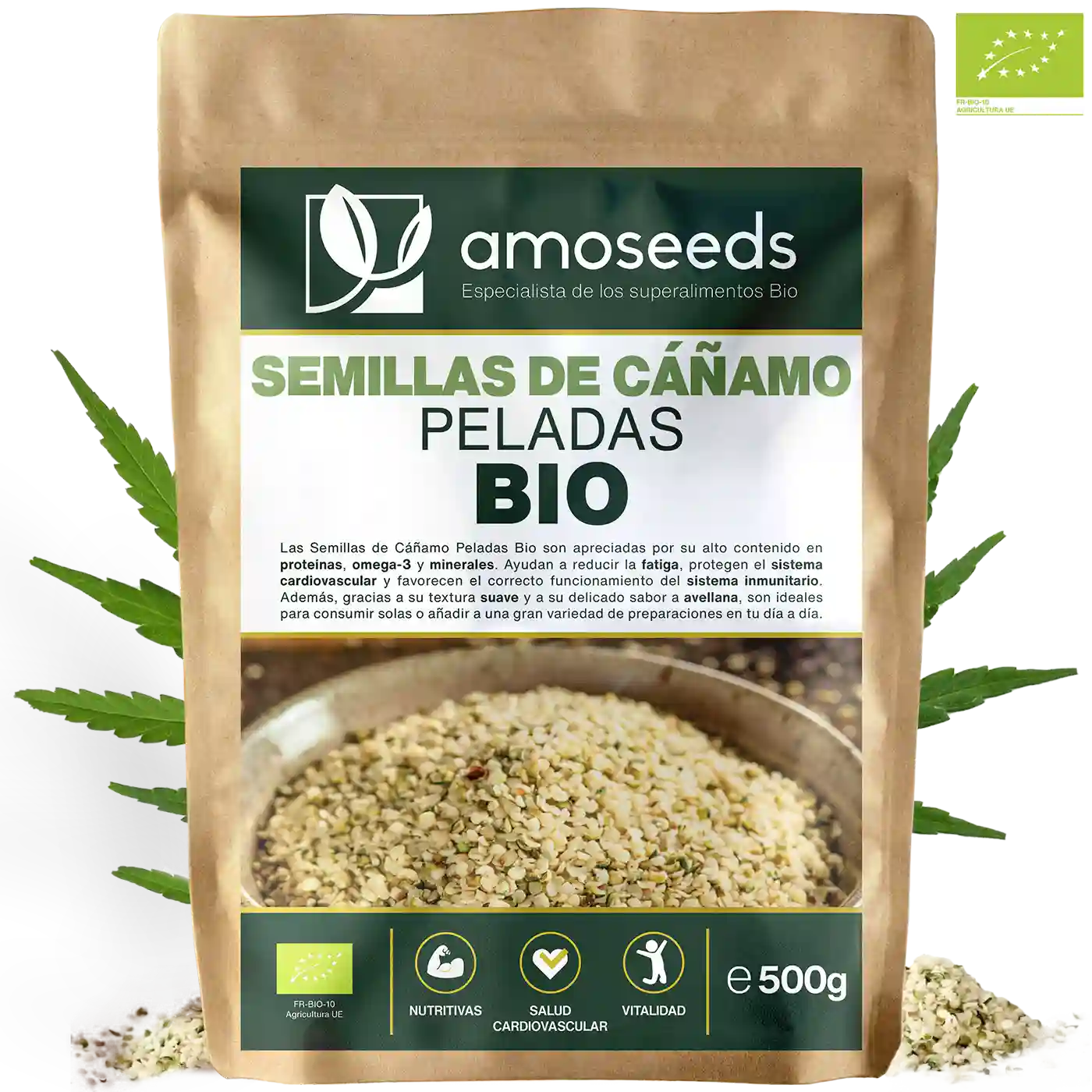 Semillas De Cáñamo Peladas Bio 500g_0