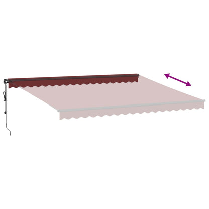 Toldo Retráctil Automático Con Leds Burdeos 450x350 Cm_5