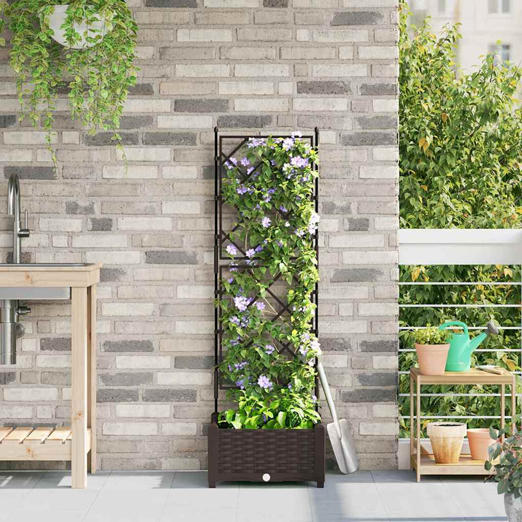 Vidaxl Maceta De Jardín Con Enrejado Marrón 40 X 40 X 125.5 Cm Pp_1