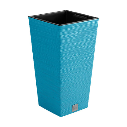 Macetero Color Azul Escandinavo, Con Depósito, Colección Furu, De 20 X 20 X 38 Cm, Capacidad De 5 L._0