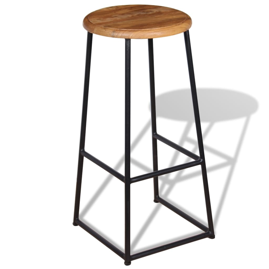 Taburetes De Barra De Cocina 2 Unidades Madera Maciza De Teca_4