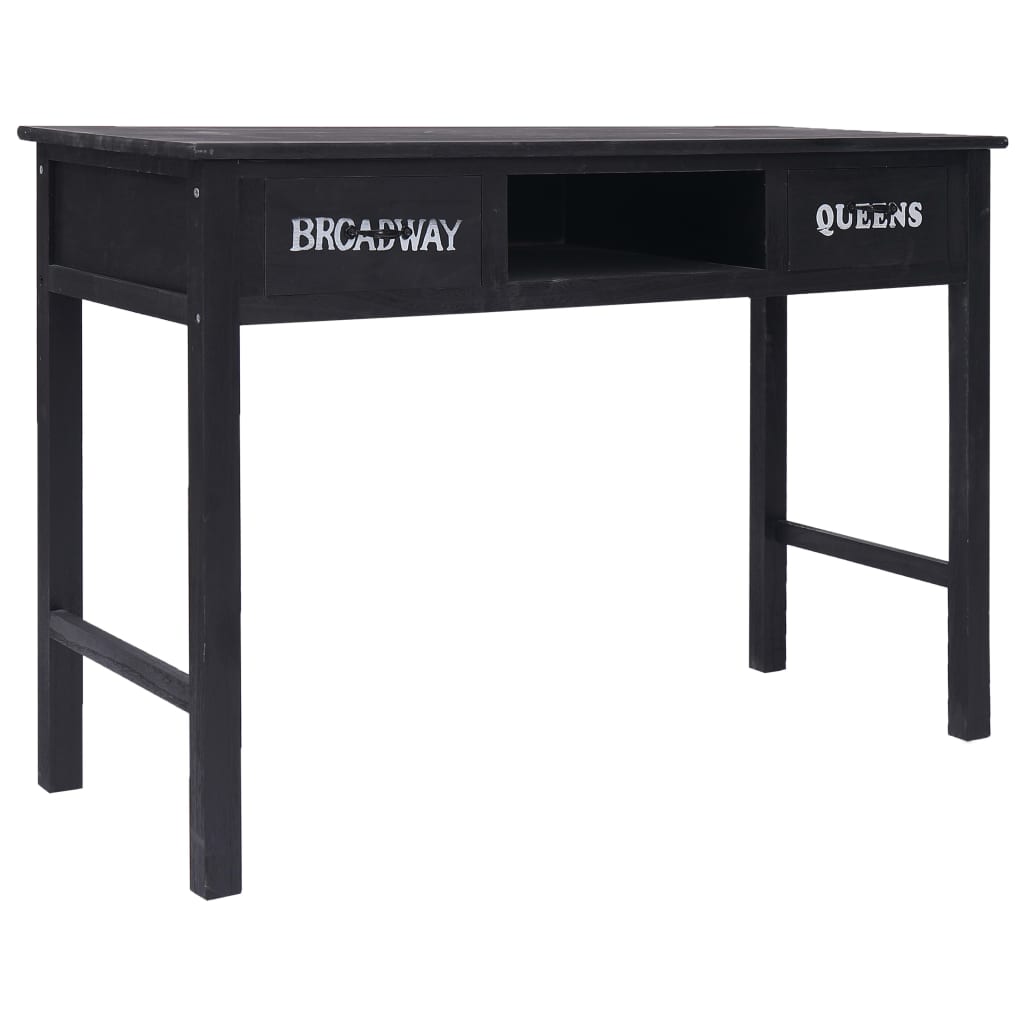 Mesa Consola De Madera Negra 110x45x76 Cm_1