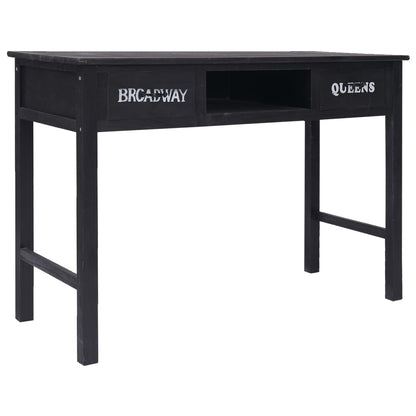 Mesa Consola De Madera Negra 110x45x76 Cm_1