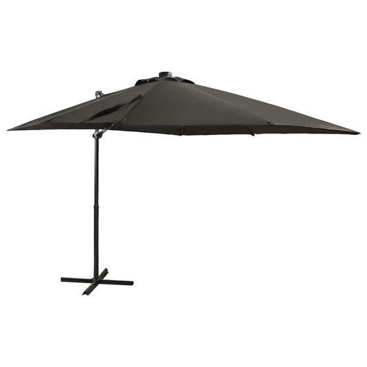 Vidaxl Sombrilla Jardín Voladiza Con Palo Y Luces Led Antracita 250 Cm_0