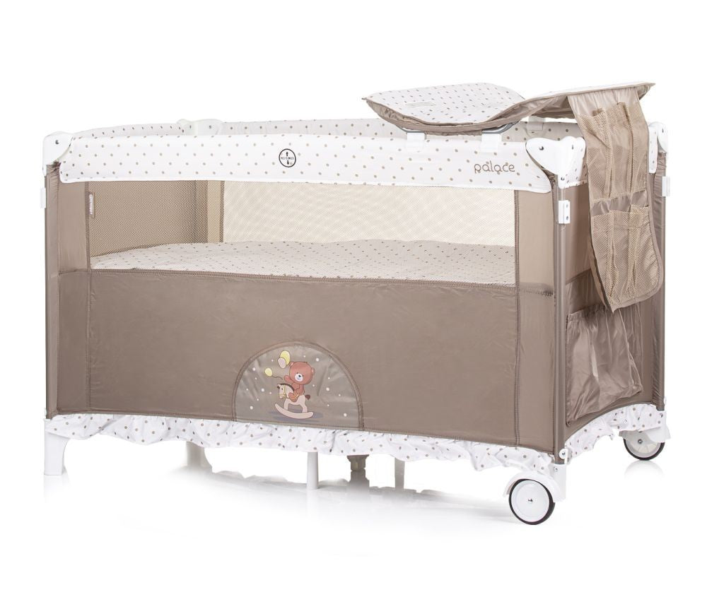 Cuna De Viaje Con Dosel Y Cambiador Palace Bear Beige_2