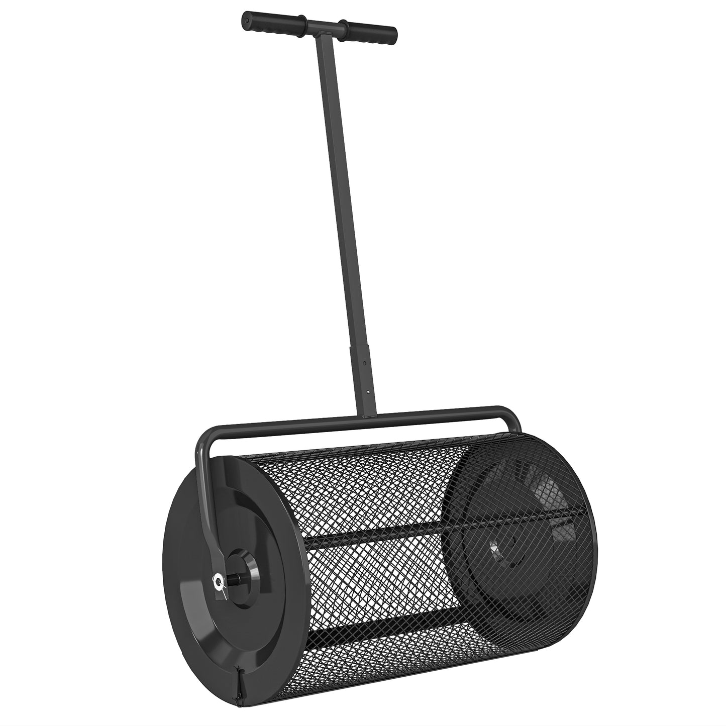 Outsunny Esparcidor De Compost 75l 70x40x112 Cm Con Asa Ajustable Y Cesto_0