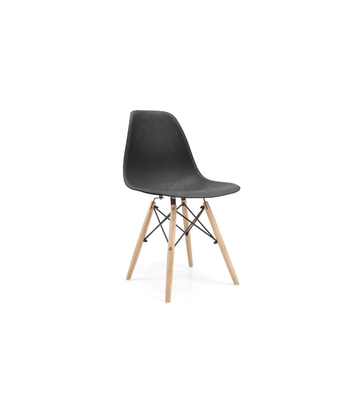 Pack De 4 Sillas Md-velez Acabado En Polipropileno Negro, 83cm(alto) 50.5cm(ancho) 46.5cm(_2