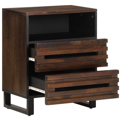 Mesita De Noche Madera Maciza De Mango 50x34x62 Cm_1