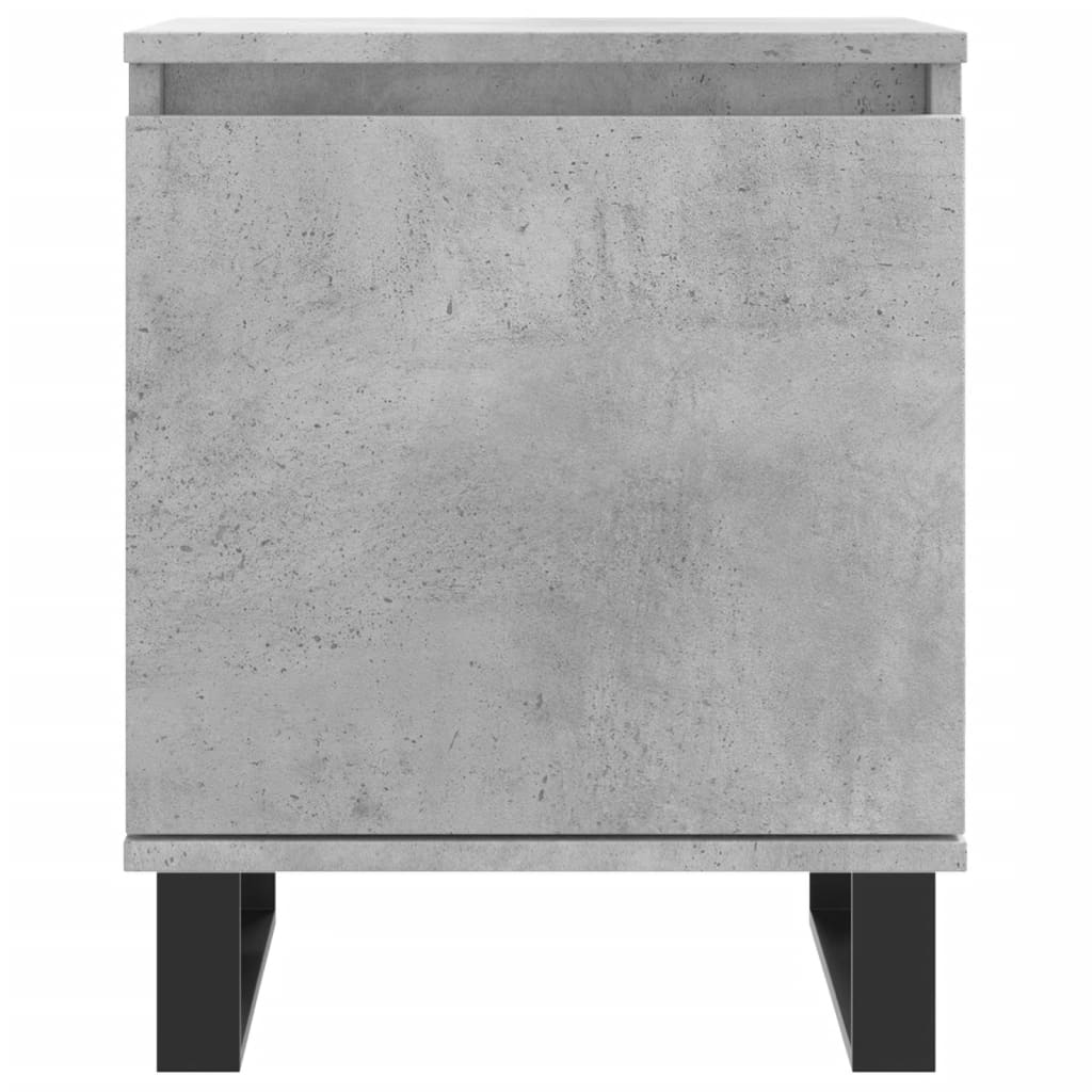 Mesita De Noche Madera De Ingeniería Gris Hormigón 40x30x50 Cm_3