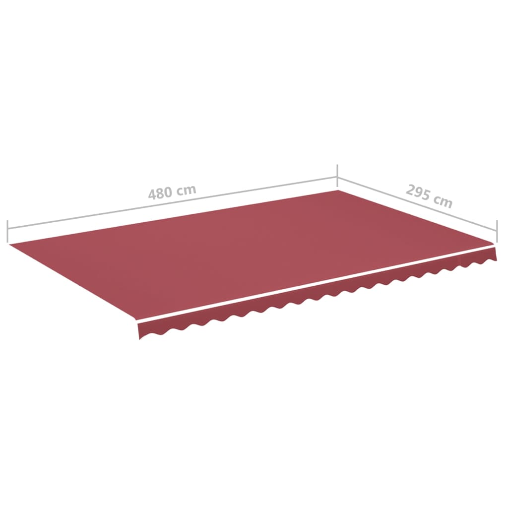 Tela De Repuesto Para Toldo Rojo Burdeos 5x3 M Poliéster_5